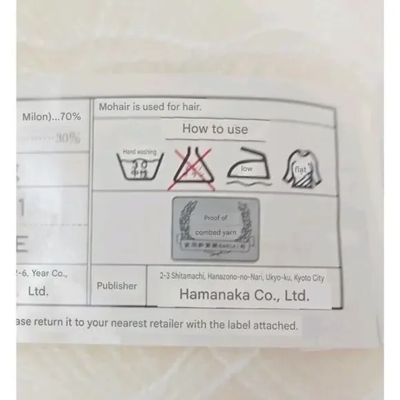 Hamanaka Knitting Mohair Yarn Thread Color #1 Lot E White Lot of 10 U327 - Picture 8 of 9